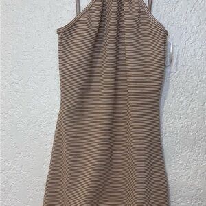 Zara Tan Striped Mini Dress